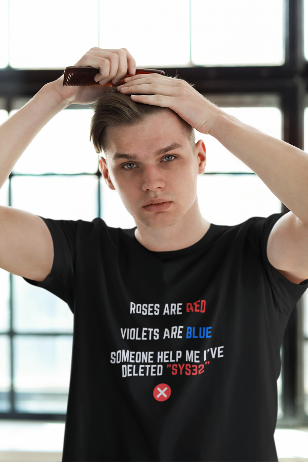 Roses are red, oops on SYS32! - T-Shirt - Image 2